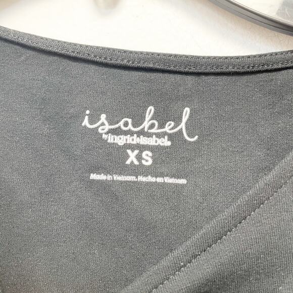 Isabel By Ingrid & Isabel Black Sleeveless Ruched Side Tie Tank Maternity Top XS - Picture 5 of 6